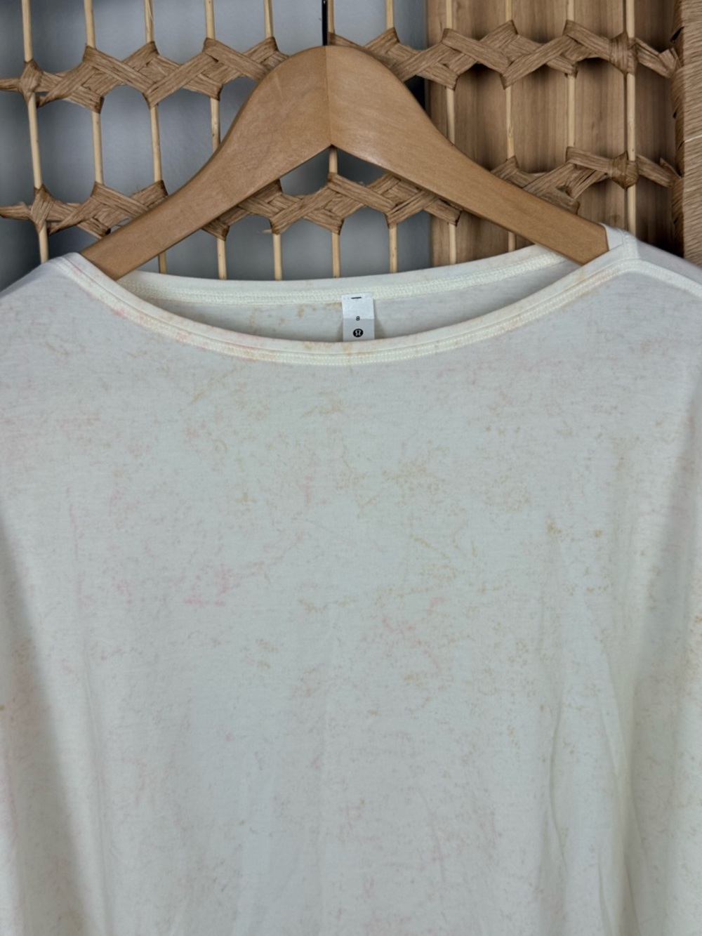 NWOT Lululemon Back in Action Long Sleeve Shirt Size 8 Cirrus Wash White Pink - Picture 3 of 7